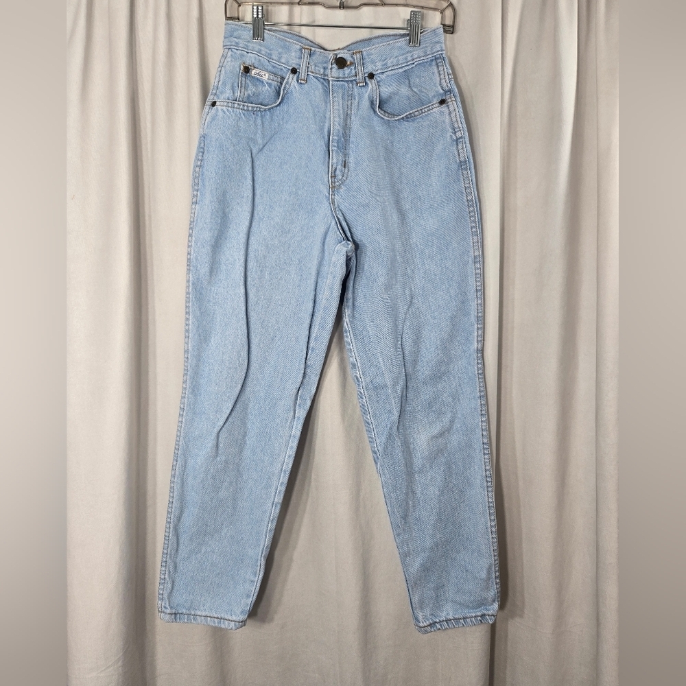 Vintage Chic Brand Jeans Light Wash Super High Waisted Size 10 Petite Tapered